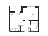 Планировка 1-комнатной квартиры, 32,29 м2