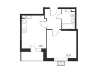 Планировка 1-комнатной квартиры, 36,53 м2
