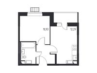 Планировка 1-комнатной квартиры, 32,75 м2