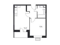 Планировка 1-комнатной квартиры, 36,47 м2