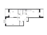 Планировка 2-комнатной квартиры, 56,08 м2