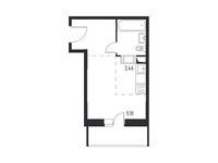 Планировка квартиры студии, 23,58 м2