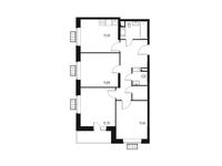 Планировка 3-комнатной квартиры, 66,94 м2