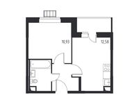 Планировка 1-комнатной квартиры, 33,33 м2