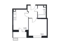 Планировка 1-комнатной квартиры, 37,11 м2