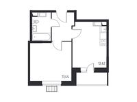 Планировка 1-комнатной квартиры, 36,52 м2