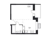 Планировка квартиры студии, 28,41 м2