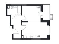 Планировка 1-комнатной квартиры, 37,12 м2