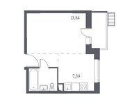 Планировка квартиры студии, 28,79 м2