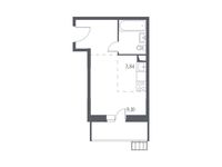 Планировка квартиры студии, 23,96 м2