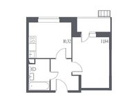 Планировка 1-комнатной квартиры, 32,92 м2