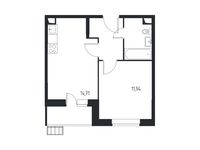 Планировка 1-комнатной квартиры, 37,05 м2