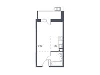 Планировка квартиры студии, 26,88 м2