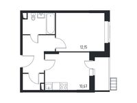 Планировка 1-комнатной квартиры, 36,92 м2