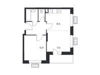 Планировка 2-комнатной квартиры, 42,28 м2