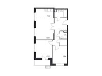 Планировка 3-комнатной квартиры, 67,92 м2