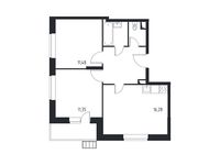 Планировка 2-комнатной квартиры, 53,61 м2