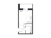 Планировка квартиры студии, 22,46 м2