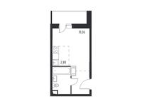 Планировка квартиры студии, 22,47 м2