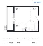 Планировка квартиры студии, 24,4 м2