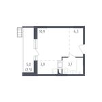 Планировка квартиры студии, 24,4 м2