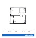 Планировка 1-комнатной квартиры, 33,6 м2