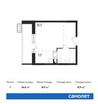 Планировка квартиры студии, 24,4 м2