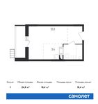 Планировка квартиры студии, 24,5 м2