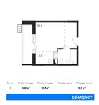 Планировка квартиры студии, 24,4 м2