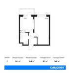 Планировка 1-комнатной квартиры, 34,1 м2