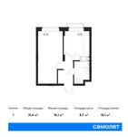 Планировка 1-комнатной квартиры, 31,4 м2