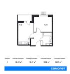 Планировка 1-комнатной квартиры, 32,29 м2