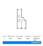Планировка 3-комнатной квартиры, 62 м2