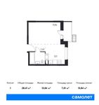 Планировка квартиры студии, 28,41 м2