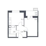 Планировка 1-комнатной квартиры, 32,54 м2