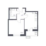 Планировка 1-комнатной квартиры, 36,52 м2