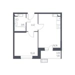 Планировка 1-комнатной квартиры, 38,83 м2