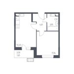 Планировка 1-комнатной квартиры, 36,55 м2