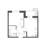 Планировка 1-комнатной квартиры, 33,11 м2