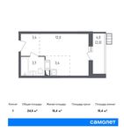 Планировка квартиры студии, 24,5 м2