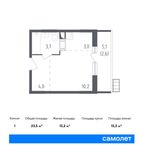 Планировка квартиры студии, 23,5 м2