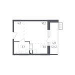 Планировка квартиры студии, 23,3 м2