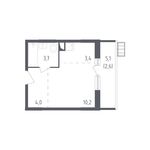 Планировка квартиры студии, 23,9 м2