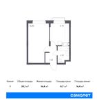 Планировка 1-комнатной квартиры, 33,1 м2