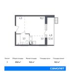 Планировка квартиры студии, 23,8 м2