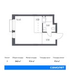 Планировка квартиры студии, 24,5 м2