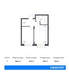 Планировка 1-комнатной квартиры, 36,4 м2