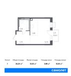 Планировка квартиры студии, 26,24 м2