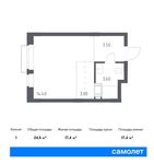 Планировка квартиры студии, 24,5 м2