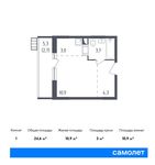 Планировка квартиры студии, 24,6 м2